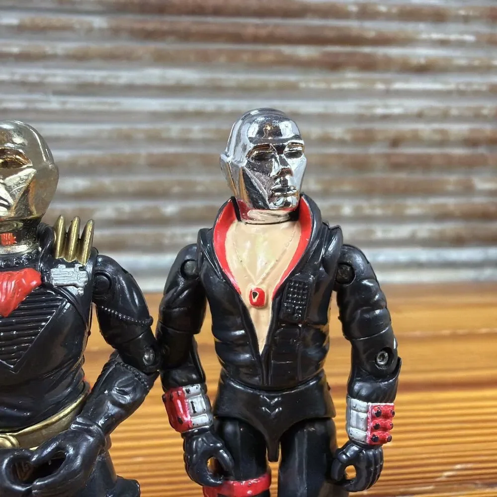 Vintage Hasbro G.I. Joe V1 Destro & 1988 V2 Destro (no Sword) Clean-Tight